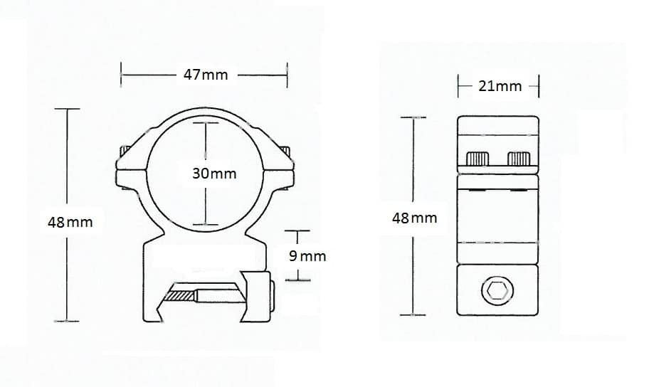 Montáž Hawke Match, dvoudílná, (pruměr oka 30 mm), weaver, střední