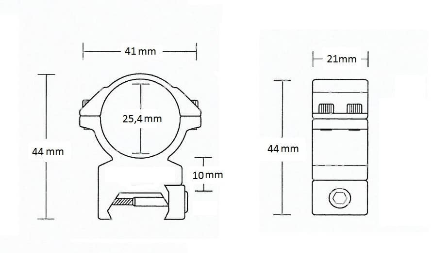 Montáž Hawke Match, dvojdielna, (priemer oka 25,4 mm), weaver, stredná