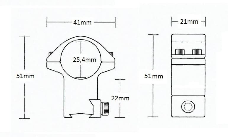 Montáž Hawke Match, dvojdielna, (priemer oka 25,4 mm), 9-11 mm, vysoká